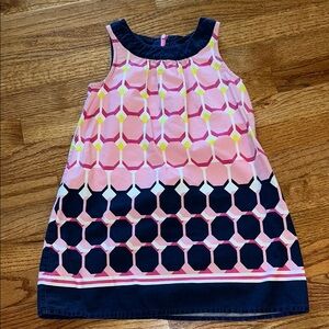 Gymboree Pink and Navy Geometric Kids Casual Dress